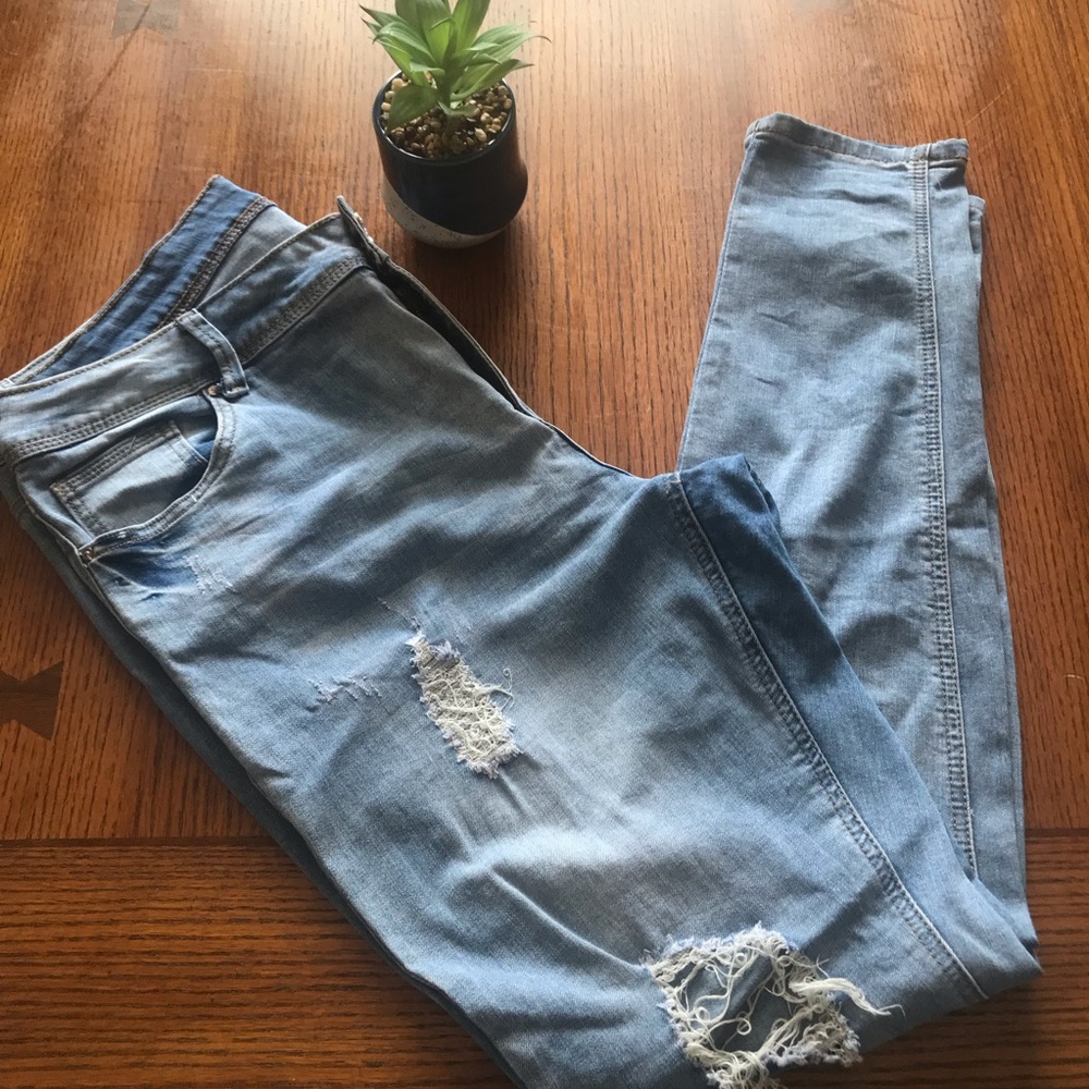 Distressed Plus Indigo Rein Denim Jeans